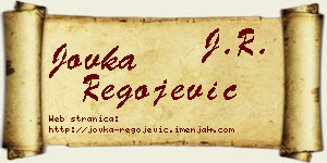 Jovka Regojević vizit kartica